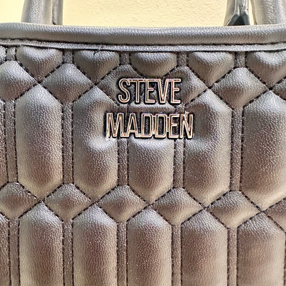 Steve Madden Black Quilted Satchel - Picture 2 of 7